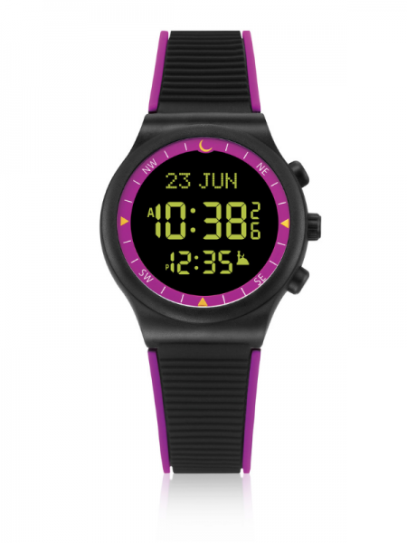 AL-Sahar Sport Azan Watch Black-Purple Colour